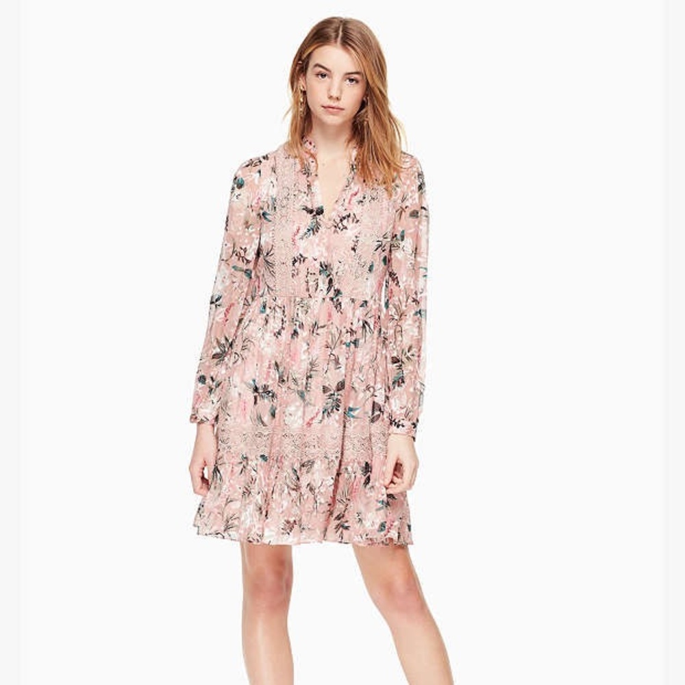 Kate Spade Botanical Chiffon Mini Dress